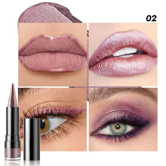 Multi-Purpose Lipstick, Pearlescent Lip Liner, Long-Lasting High Pigmentation Lipstick Eye Shadow Eyeliner, Versatile Compact Easy Application Makeup Essential