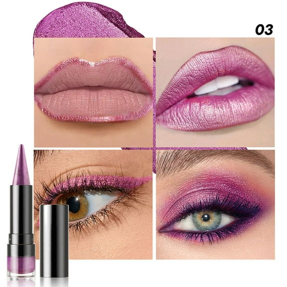 Multi-Purpose Lipstick, Pearlescent Lip Liner, Long-Lasting Shimmer Lipstick and Eyeliner Pencil, High Pigmentation, Easy Application, Travel-Friendly Compact Makeup Essential