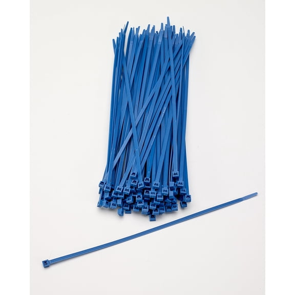 Mutual Industries Multi-Purpose Locking Ties, 11 in., Neon Blue 100/pk