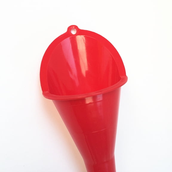 Multi-Purpose Long Neck Funnel for Car Oil / Gas Additives / Lubricants and Fluids (Red)