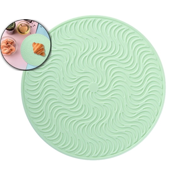 Multi-Purpose Mat, Reusable Silicone Mat, Place Mat for Pans Bowls Plates Dishes Kitchen Counter, 8.07" x 8.07"