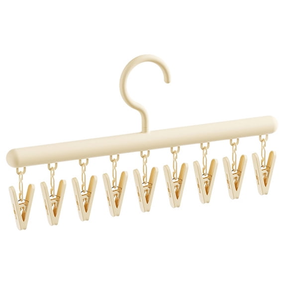 Multi-Purpose Non-Slip Plastic Clothes Hanger with Clips for Lingerie, Socks, and Accessories - Space-Saving Drying Rack and Organizer