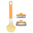 thumbnail image 1 of Multi-Purpose Non-Stick Pan Scrubber With 2 Replacement Heads: Kitchen Stove Degreasing And Cleaning Brush For Pots, Pans, And Cooktops, 1 of 9