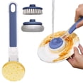 thumbnail image 1 of Multi Purpose Non Stick Pan Scrubber with 2 Replacement Heads Kitchen Stove Degreasing Cleaning Brush for Pots Pans Cooktop Tile Countertop Oven, 1 of 9