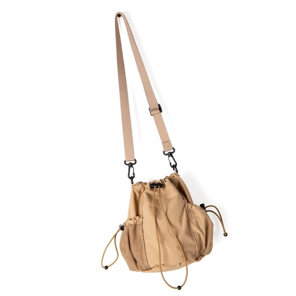 Multi Purpose Nylon Drawstring Bucket Bag With Adjustable Shoulder Strap Crossbody Purse For Trendy Ladies