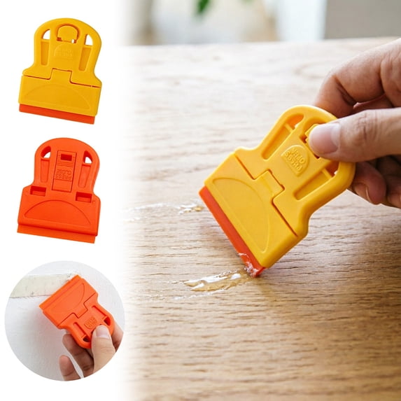 Multi-Purpose Plastic Razor Scraper, Adhesive & Sticker Remover Tool Mini Scraper for Car Windows, Glass, Tiles, Paint and Residue Removal