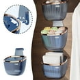 thumbnail image 1 of Multi-Purpose Plastic Shower Basket for Kitchen and Bathroom Storage with Hooks, Easy Installation for Organizing Household Essentials, 1 of 7
