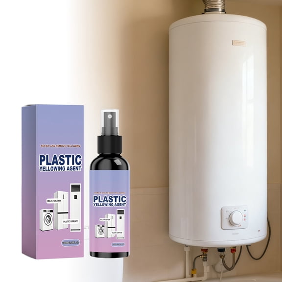 Multi-Purpose Plastic Yellowing Removal Spray, 3.38 fl oz Restorative Cleaner for White Plastic Surfaces, Revives Discoloration on Appliances, Hangers, Storage Boxes