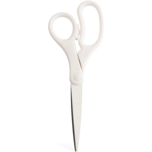 Multi-Purpose Precision Scissors - 8 Inch - White - Ergonomic Handle & Stainless Steel Blades - Sold Individually