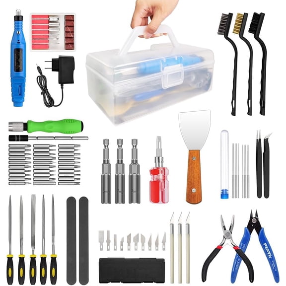 Multi-Purpose Pro Grade 3D Printer Accessories Kit, 3D Printing Tool Kits for 3D Printer, 3D Print Cleaning and Removal Kit & Electric Polishing Machine, Finishing and Print Tool, Including Tool Box