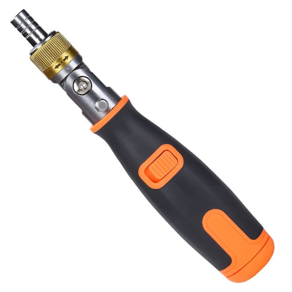 Multi Purpose Ratcheting Screwdriver Set 10 High Torques Bits 210mm Nonslip Shaft Professional Electronics Tool