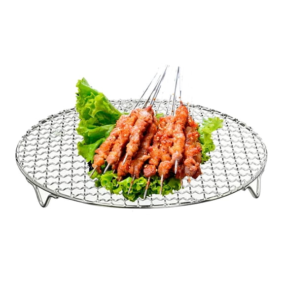 Multi Purpose Round Stainless Wire Steaming Barbecue Rack/ Baking Net/Grill/Pan Grate With Legs 1Pc,stainless steel clips