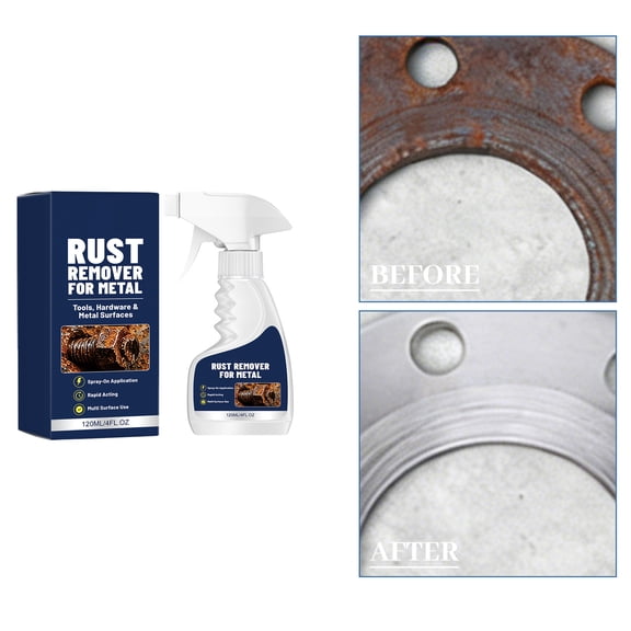 Multi-Purpose Rust Remover Spray, Gentle Citric Acid Metal Stain and Scale Descaler, 4.06 fl oz