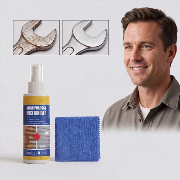 Multi Purpose Rust Remover Spray, Metal Cleaner for Tools, Rust Dissolver for Auto Parts, Home Cleaner for Stainless Steel, Car Cleaner for Hardware Surfaces