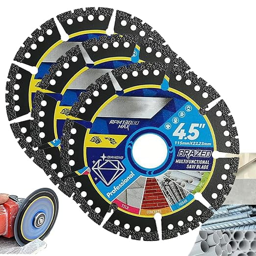 Multi-Purpose Saw Blades : Cut Through Anything for Unmatched Power and Precision, 4.5" Diamond Cutting Blades, Heavy Duty Angle Grinder Discs for Cutting Marble/Quartz/Stone/Tile/Metal/Plastic
