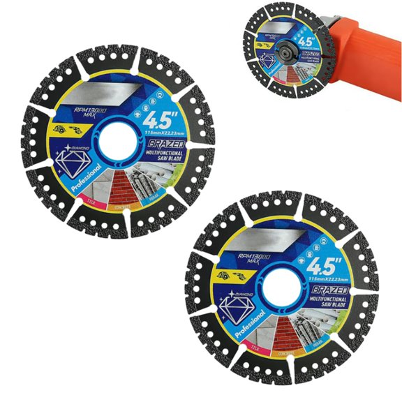 Multi-Purpose Saw Blades : Cut Through Anything for Unmatched Power and Precision, 4.5" Multi-Material Cutting Blades, Heavy Duty Angle Grinder Discs for Cutting Tile, Marble, Metal & Plastic (2pcs)