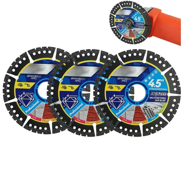 Multi-Purpose Saw Blades: Cut through any material with unmatched power and precision, 4.5" Multi-Material Cutting Blades, Heavy Duty Angle Grinder Discs for Cutting Tile, Marble, Metal(3Pcs)