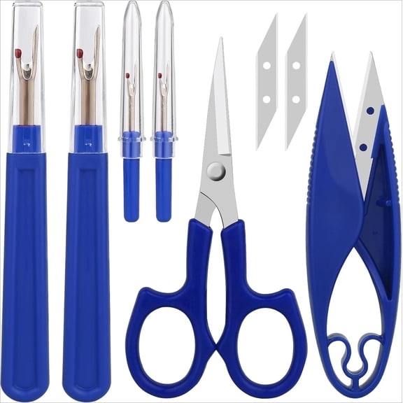 Multi Purpose Sewing Seam Ripper Kit Stitch Remover Thread Snips 5 Inch Scissors 2 Big 2 Small Seam Rippers Durable Sewing Supplies for Craft Quilting Embroidery