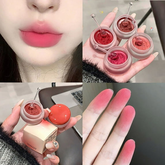 Multi Purpose Soft Matte Makeup Pudding Can Powder Blusher Suitable For And Cheeks
