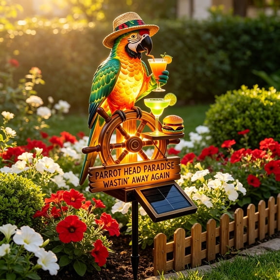 Multi-Purpose Solar Parrot Garden Stake Light, 17.7" Waterproof Tropical Outdoor Lamp, Creative Gift for Garden Patio Lawn Pathway