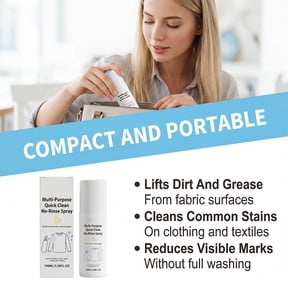 Multi Purpose Stain Remover Spray, Fabric Clothes Cleaning Solution, Removes Oil Dirt for Home Textile Garment Daily, White, 3.38 fl oz