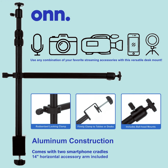 Multi-Purpose Stand  Designed for live streaming, video recording, photography, online meetings, and more. Compatible with DSLR cameras, smartphones, ring lights, webcams, and various other devices.