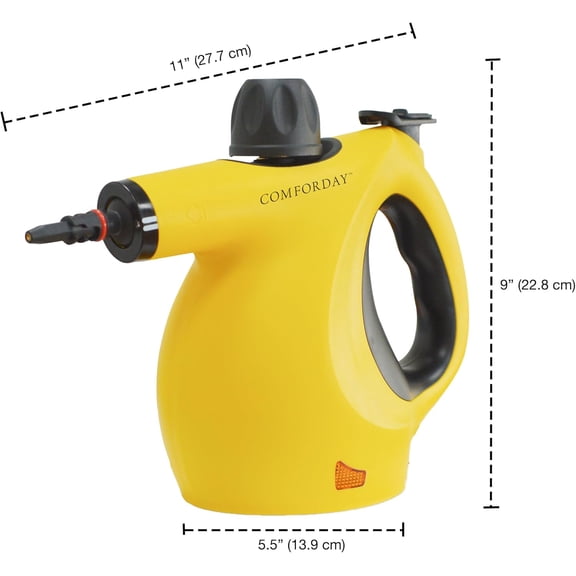 Multi-Purpose Steam Cleaner with 9-Piece Accessories, Perfect for Stain Removal, Curtains, Car Seats, Floor, Bathroom, (Yellow)