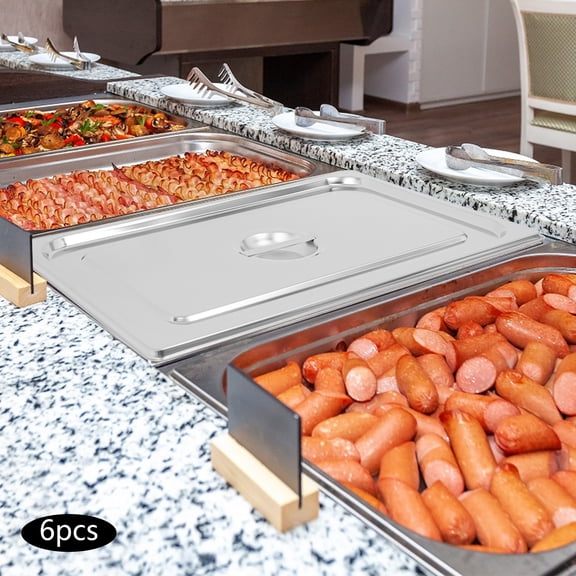 Multi-Purpose Steam Lids, 6 PCS 20.67x12.6in, Modern Silver Finish & Easy Clean, for Restaurants, Hotels