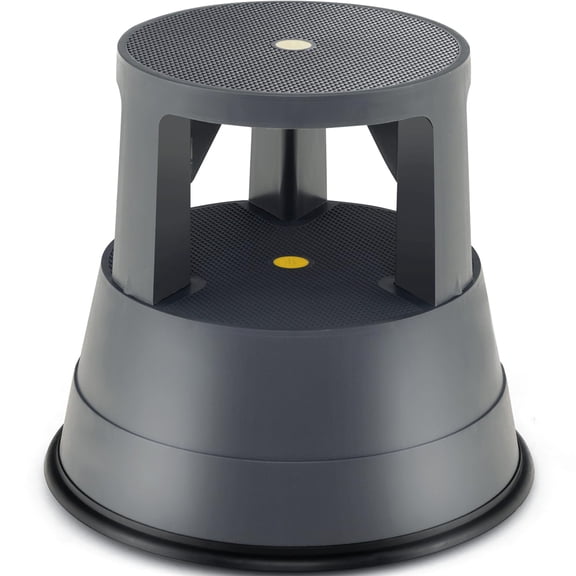 Multi-Purpose Step Stool, Non-Slip Rubber Surface, able Wheels for Mobility, Lightweight Design for Home Office RV, Grey