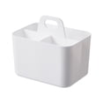 thumbnail image 1 of Multi Purpose Storage Box with Handle, Portable Compartment Organizer for Office Bathroom Craft Supplies, Durable Plastic 4 Compartment Design for Makeup Stationery Small Items,White, 1 of 5