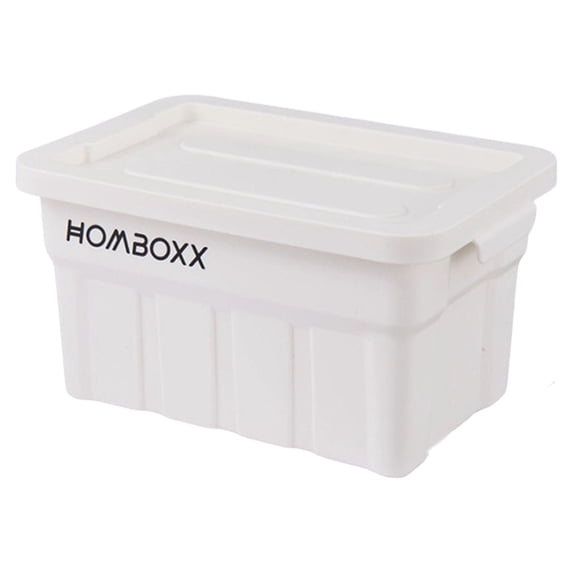 Multi-Purpose Storage Box for Home Car Outdoor, Industrial Design, Large Capacity Thickened Plastic Organizer, Stackable with Carry Handles, A Small White Storage Box