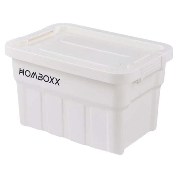 Multi-Purpose Storage Box for Home Car Outdoor, Industrial Design, Large Capacity Thickened Plastic Organizer, Stackable with Carry Handles, A White Medium-Sized Storage Box