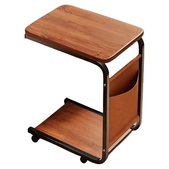 Multi-Purpose Storage C Table End Table TV Tray Table for Small Spaces, Side Tables with Wheels for Living Room and Bedroom for Small Spaces, Couch Tables, That Slide Under, with Wheels