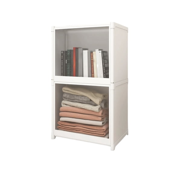 Multi-Purpose Storage Rack with Transparent Doors – Modern Space-Saving Bookshelf and Cabinet, Modular Design, Durable Plastic Material, Ideal for Small Apartments and Living Rooms A