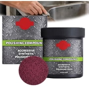 Multi-Purpose Surface Restoration Polish Paste - Deep Cleaning Scratch Remover Cream for Faucet, Sink, Marble, Stainless Steel & Appliances with Polishing PadQ