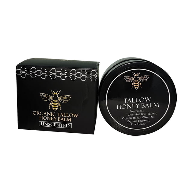 Multi-Purpose Tallow Balm for Dry Hands, Face, Elbows & Body, Honey for ...