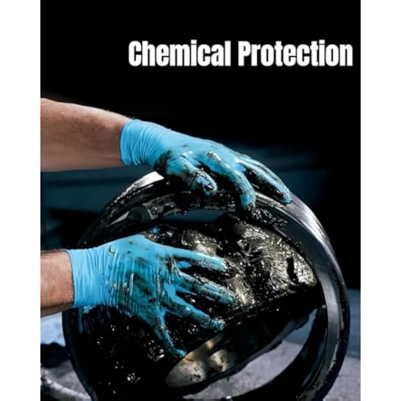 Multi-Purpose Thick Nitrile Gloves Touchscreen-Friendly, Powder-Free & Latex-Free, for Kitchen & Mechanic