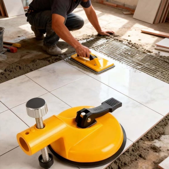 Multi-Purpose Tile Leveler, Suction Cup Floor Gap Fixer Tool, Adjustable for Ceramic Tile and Slab, Floor Suction Cup Tool for Gap Fixing