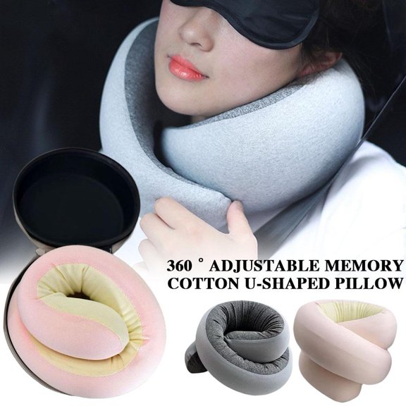 Multi-Purpose Travel Pillow, Soft Skin-Friendly Material for Camping and Home Rest, Reduces Neck Strain During SleepGray,with a storage box