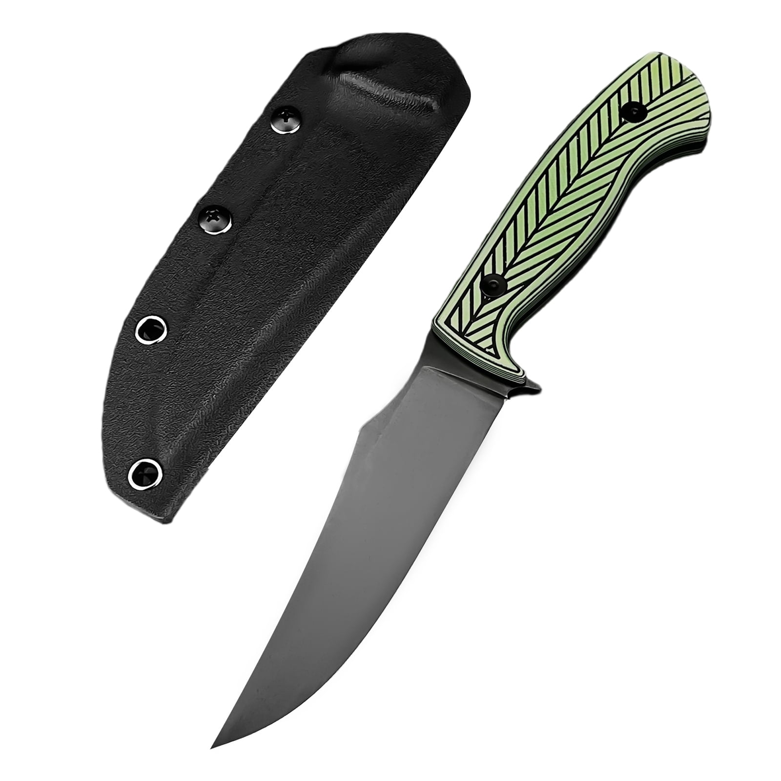 Multi-Purpose Utility Knife for Home Use Green Non-Slip Handle Portable Cutting Tool Kitchen Handheld Light-Duty Cutting Knife with Safety Sheath