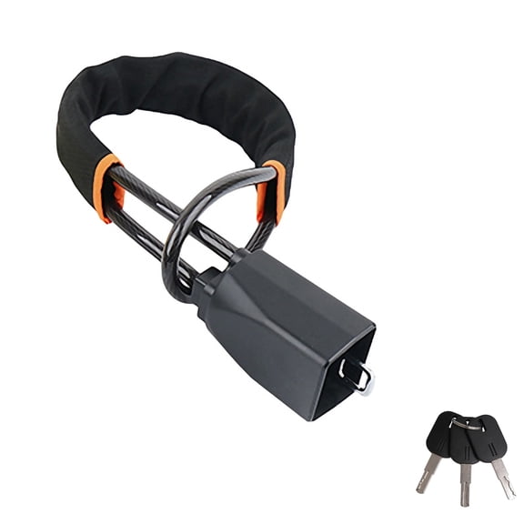 Multi Purpose Vehicle Security Cable Lock for Steering Wheel Featuring Quick Setups Anti Theft Function