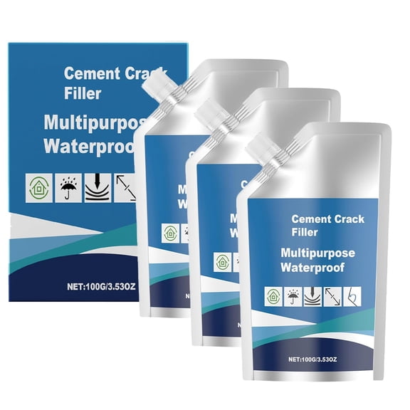 Multi-Purpose Waterproof Cement Crack Filler, Heavy-Duty Concrete Crack Repair Adhesive, Slab Concrete Repair Caulk, Multipurpose Caulking Adhesive or Outdoor Use Quick-Drying Sealant (3)