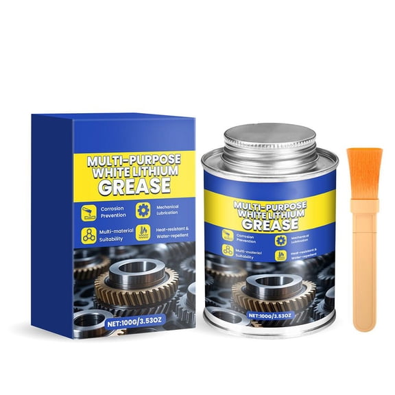 Multi-Purpose White Lithium Grease With High Temperature Resistance, Waterproof And Long Lasting Lubrication For Automotive, Home Use 3X2X1In 0.4Lb