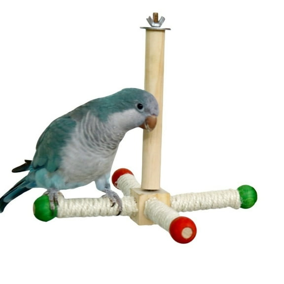 Multi-Purpose Wooden Bird Swing with Colorful Balls - Safe and Durable Parrot Perch for Small to Medium Birds, 22cm x 18cm (7.1*8.7 in), 180g (6.4 oz)