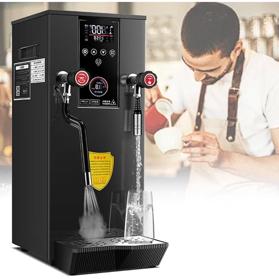 Multi-PurposeMilk Frothing Machine, 12L Commercial Steam Frother, Electric Milk Foam Maker, with LED Screen Display, for Coffee Shop, Drink Shop, Dessert Shop