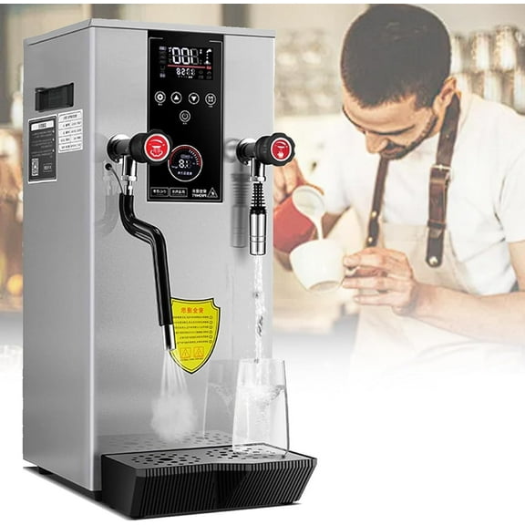 Multi-PurposeMilk Frothing Machine, 12L Commercial Steam Frother, Electric Milk Foam Maker, with LED Screen Display, for Coffee Shop, Drink Shop, Dessert Shop