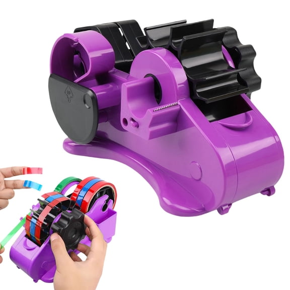 Multi-Roll Heat Tape Dispenser, Portable Tape Holder with Cutter, Packing Tape Dispenser, Semi-Automatic Tape Dispenser with Compartment Slots, Box Sealing Tool for Office, Warehouse, Packaging Use