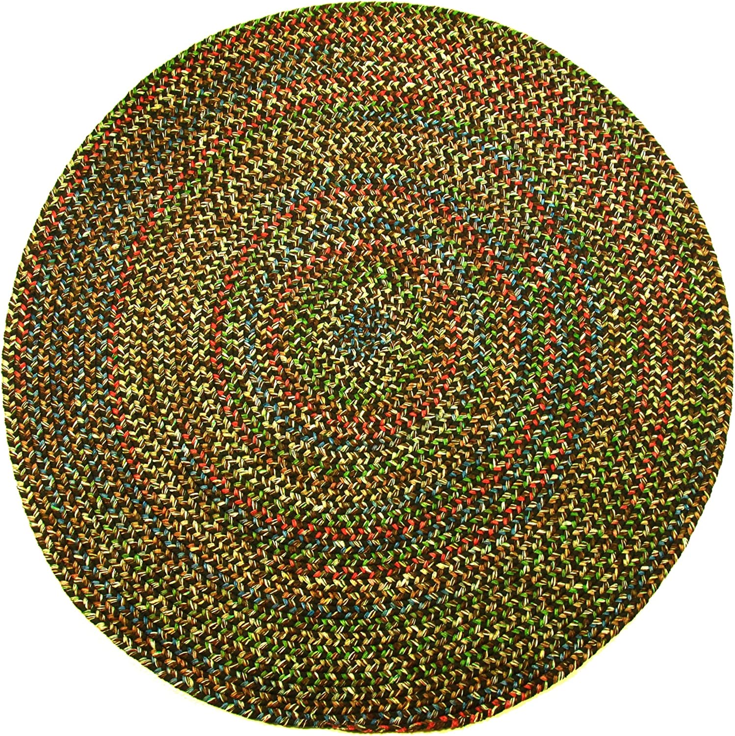 Multi Round Indoor/Outdoor Braided Rug 8Feet Brown