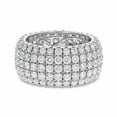 thumbnail image 1 of Multi Row Diamond Ring, Pave Set Diamond Wedding Band, Full Eternity Diamond Ring, Wide Shank Unisex Diamond Ring, 925 Sterling Silver, 2.5 Ct Simulated Diamond, Birthday Gift Ring, 1 of 3