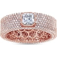 thumbnail image 1 of Multi Row Eternity Anniversary Wedding Band Men Ring Jewelry Round Cut White Diamond 14k Rose Gold Over 925 Sterling Silver, 1 of 1